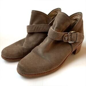 Stuart Wietzman Dude heeled suede bootie grey 6.5 casual or dressy